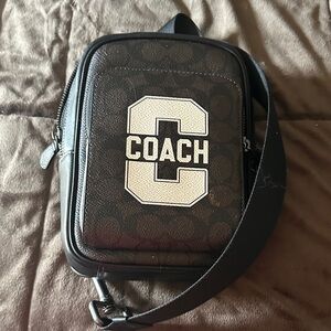Coach Black and Brown Logo Sling Bag